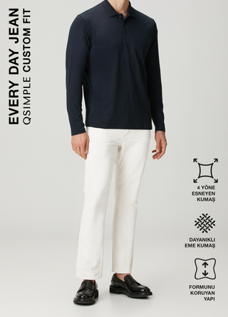 Qsimple Power Stretch Jean | 4 Yönlü Esnek Kumaş — Off White SIMPLEQLOTH