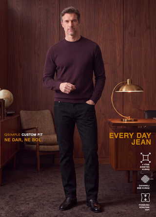 Qsimple Power Stretch Jean | 4 Yönlü Esnek Kumaş — Black SIMPLEQLOTH