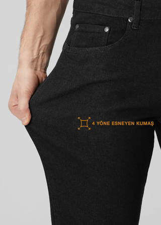 Qsimple Power Stretch Jean | 4 Yönlü Esnek Kumaş — Black SIMPLEQLOTH