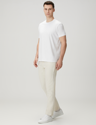 Qsimple Premium Interlock – Muscle Up Fit White T-Shirt