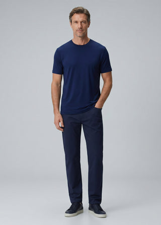 Cappadocia | Brushed Rayon Fluid - Ribana Yaka - Qsimple Muscle Fit Hide Belly Tshirt - Dark Navy SIMPLEQLOTH