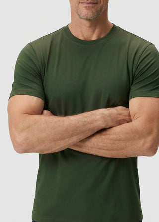 Cappadocia | Brushed Rayon Fluid - Qsimple Muscle Fit Hide Belly Tshirt - Derin Haki SIMPLEQLOTH