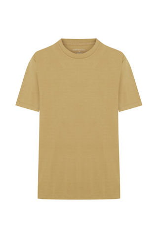 Cappadocia | Brushed Rayon Fluid - Qsimple Muscle Fit Hide Belly Tshirt - Camel SIMPLEQLOTH