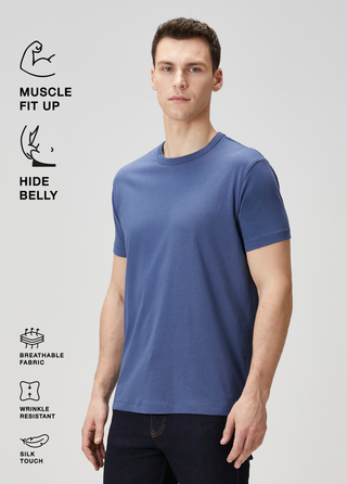 Qsimple Black Crew Neck Modal Men's T-Shirt