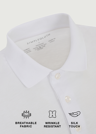 Monaco | Polo Kısa Kollu – Qsimple Muscle Up Fit T-shirt - Beyaz
