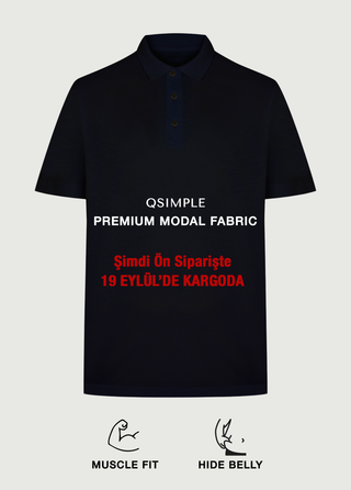 Monaco | Polo Kısa Kollu – Qsimple Muscle Up Fit T-shirt - Siyah