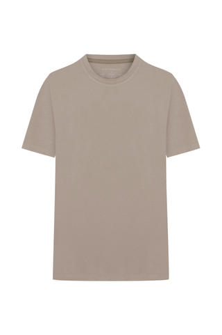 OSAKA | Rayon Luxe Touch - Kırışmaz - Qsimple Muscle Up Fit Hide Belly Tshirt - Cashmere Latte SIMPLEQLOTH