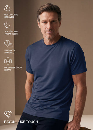 OSAKA | Rayon Luxe Touch - Kırışmaz - Qsimple Muscle Up Fit Hide Belly Tshirt -  Midnight Ink SIMPLEQLOTH