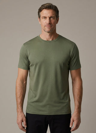 OSAKA | Rayon Luxe Touch - Kırışmaz - Qsimple Muscle Up Fit Hide Belly Tshirt - Matcha Stone SIMPLEQLOTH