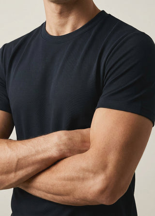 OSAKA | Rayon Luxe Touch - Kırışmaz - Qsimple Muscle Up Fit Hide Belly Tshirt - Volcanic Anthracite SIMPLEQLOTH