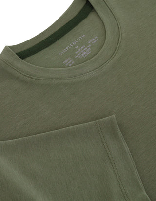OSAKA | Rayon Luxe Touch - Kırışmaz - Qsimple Muscle Up Fit Hide Belly Tshirt - Matcha Stone SIMPLEQLOTH