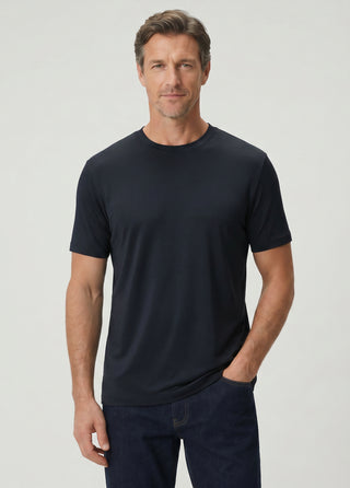 OSAKA 2.0 | Lyocell Edition - Kırışmaz - Qsimple Muscle Up Hide Belly Fit Tshirt - Volcanic Anthracite SIMPLEQLOTH