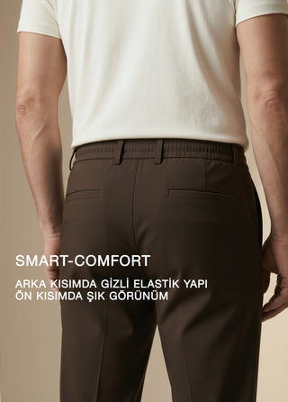 PERGAMON | Kırışmaz 4 Yöne Esneyen Nefes Alabilen 7/24 Teknik Jogger Pantolon - Acı Kahve SIMPLEQLOTH