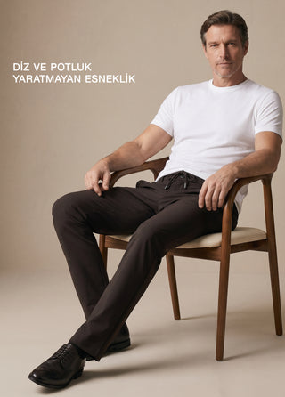 PERGAMON | Kırışmaz 4 Yöne Esneyen Nefes Alabilen 7/24 Teknik Jogger Pantolon - Acı Kahve SIMPLEQLOTH