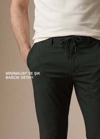 PERGAMON | Kırışmaz 4 Yöne Esneyen Nefes Alabilen 7/24 Teknik Jogger Pantolon - Haki SIMPLEQLOTH