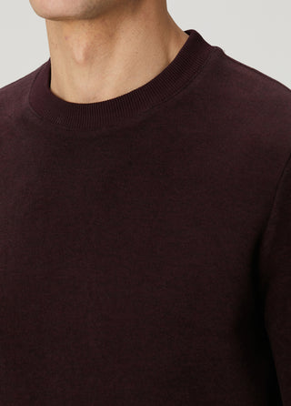 Stockholm | Bisiklet Yaka Sweatshirt-Bordo-Lacivert Melanj