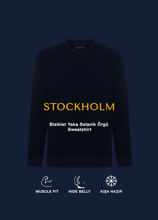 Stockholm | Bisiklet Yaka Sweatshirt-Koyu Lacivert My Store