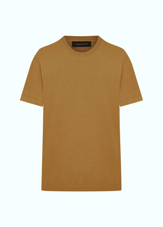 Tokyo | Rayon Silky Knit - Qsimple Muscle Fit Hide Belly Tshirt - Camel My Store