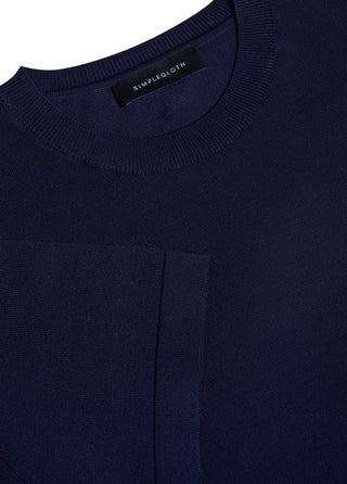 Tokyo | Rayon Silky Knit - Qsimple Muscle Fit Hide Belly Tshirt - Navy My Store